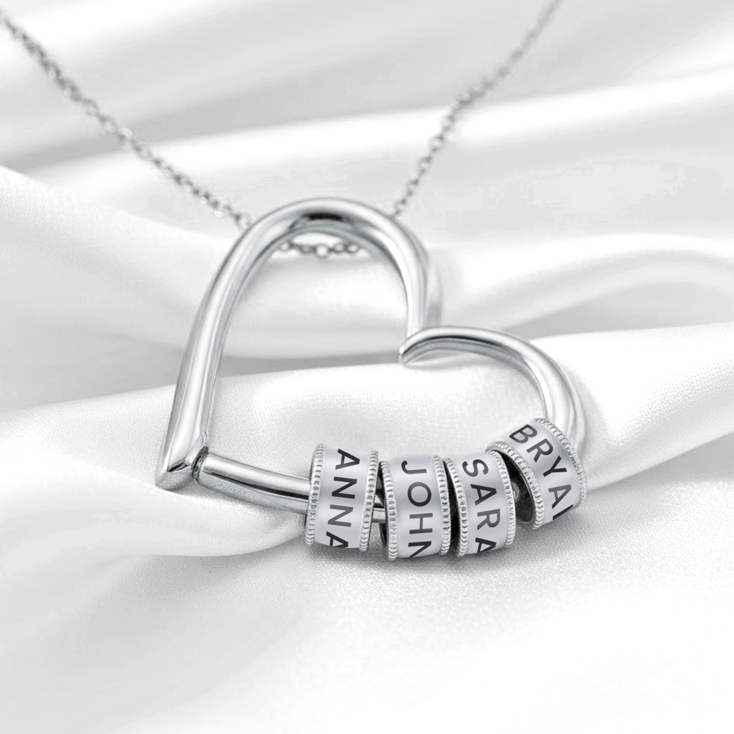 "The Heart of Our Family" - Customized Heart Necklace