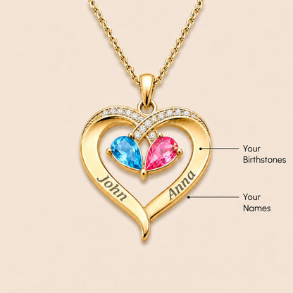 To My Wife – Birthstone Heart Necklace