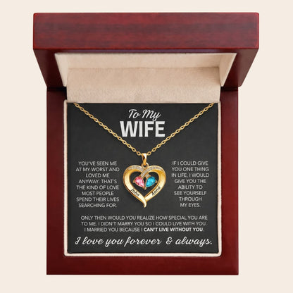 Always Yours – Birthstone Heart Necklace
