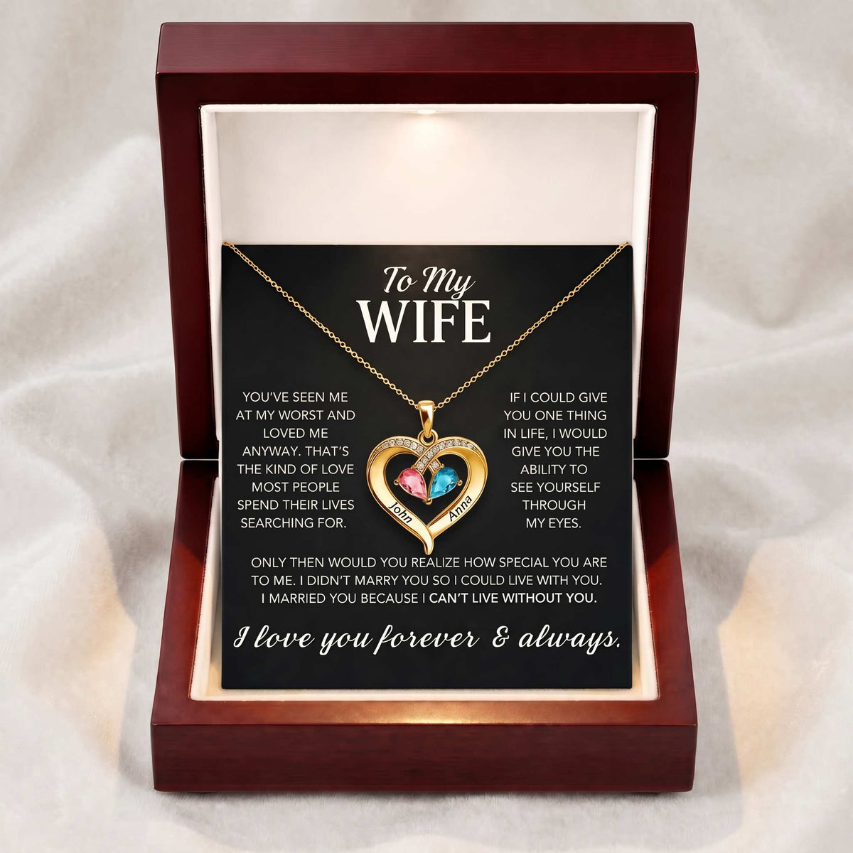 Always Yours – Birthstone Heart Necklace