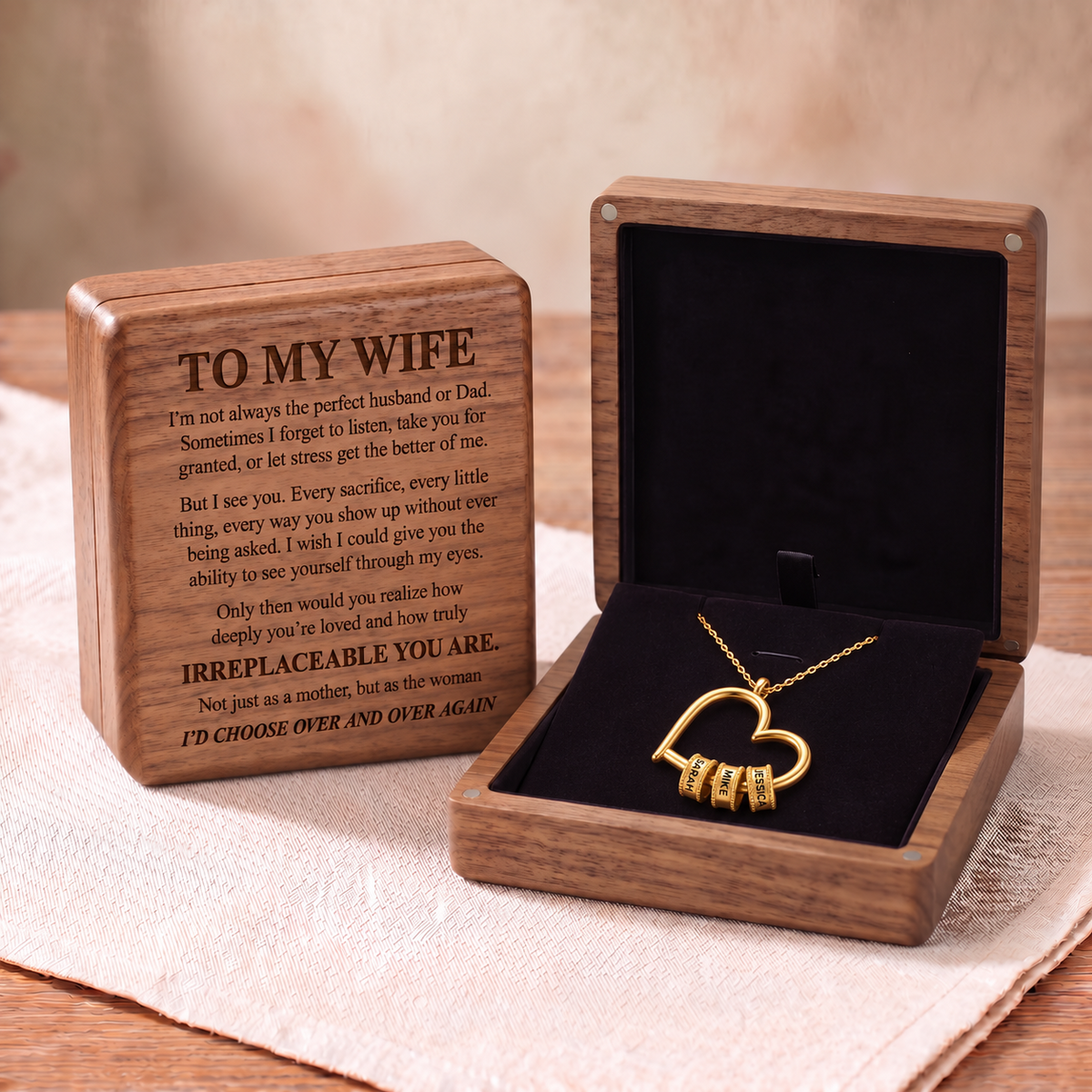 "The Heart of Our Family" - Customized Heart Necklace
