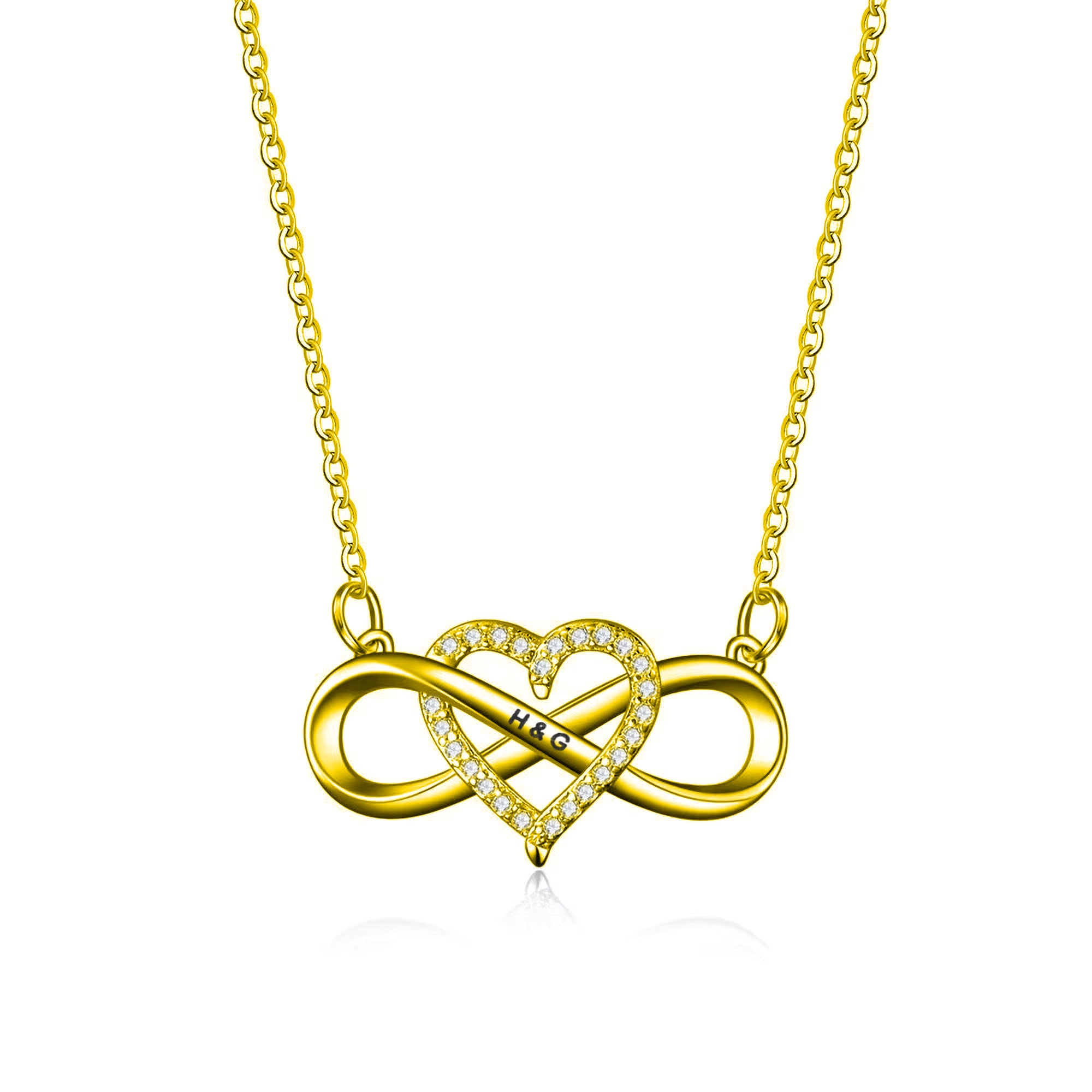 Amor eterno: collar personalizado con corazón infinito y caja de regalo con luz LED 