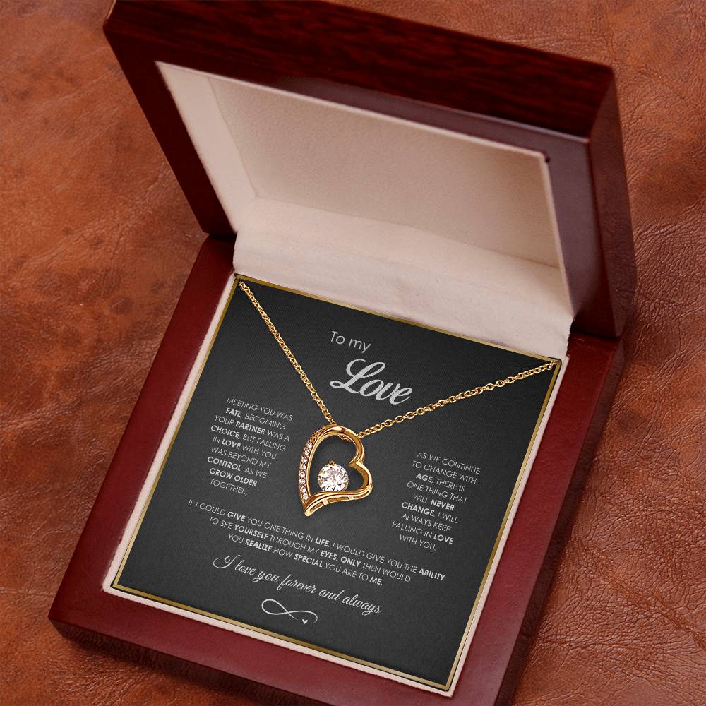 "Por siempre en mi corazón": collar y caja de regalo de lujo con luces LED