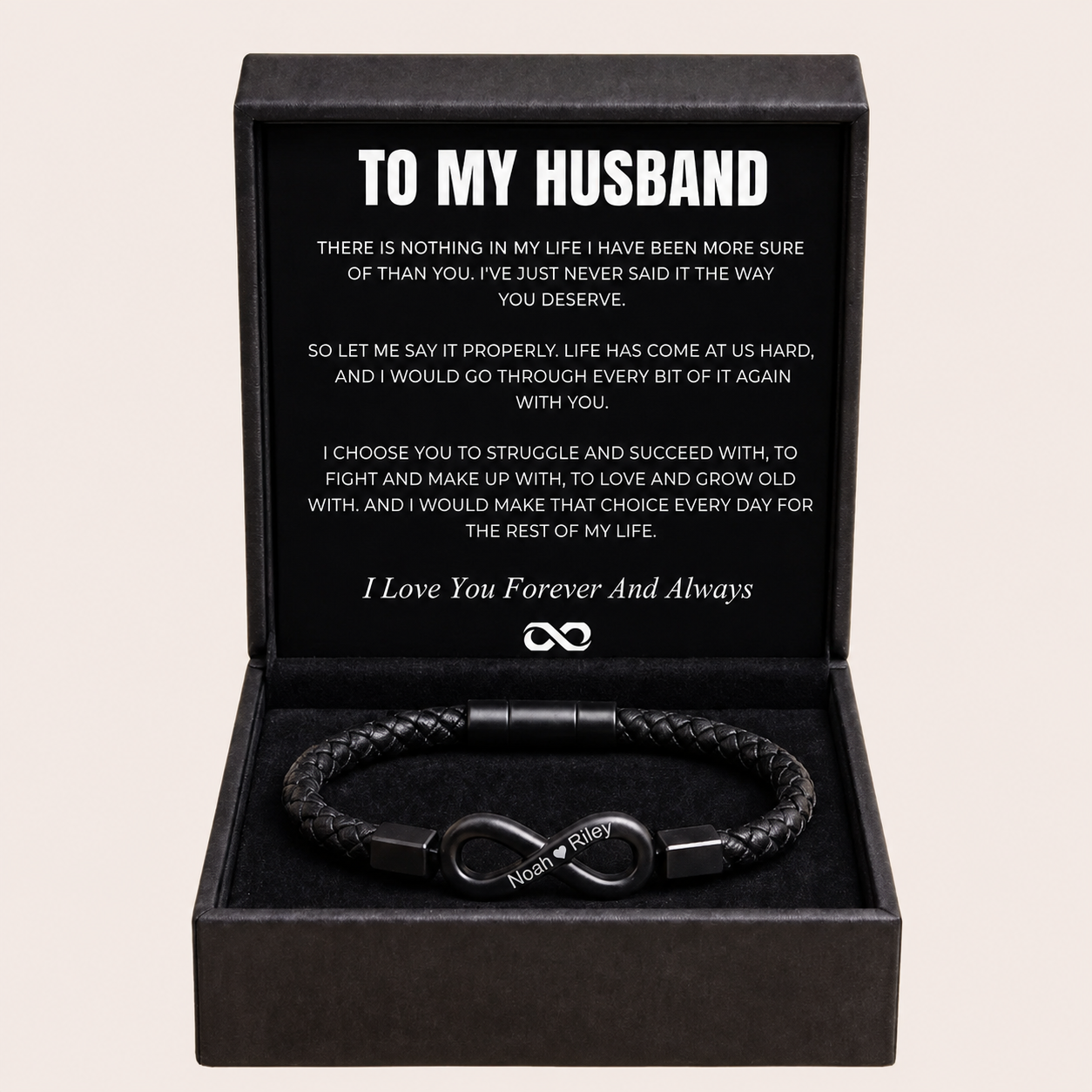 "To My Husband" - Infinity Personalized Bracelet