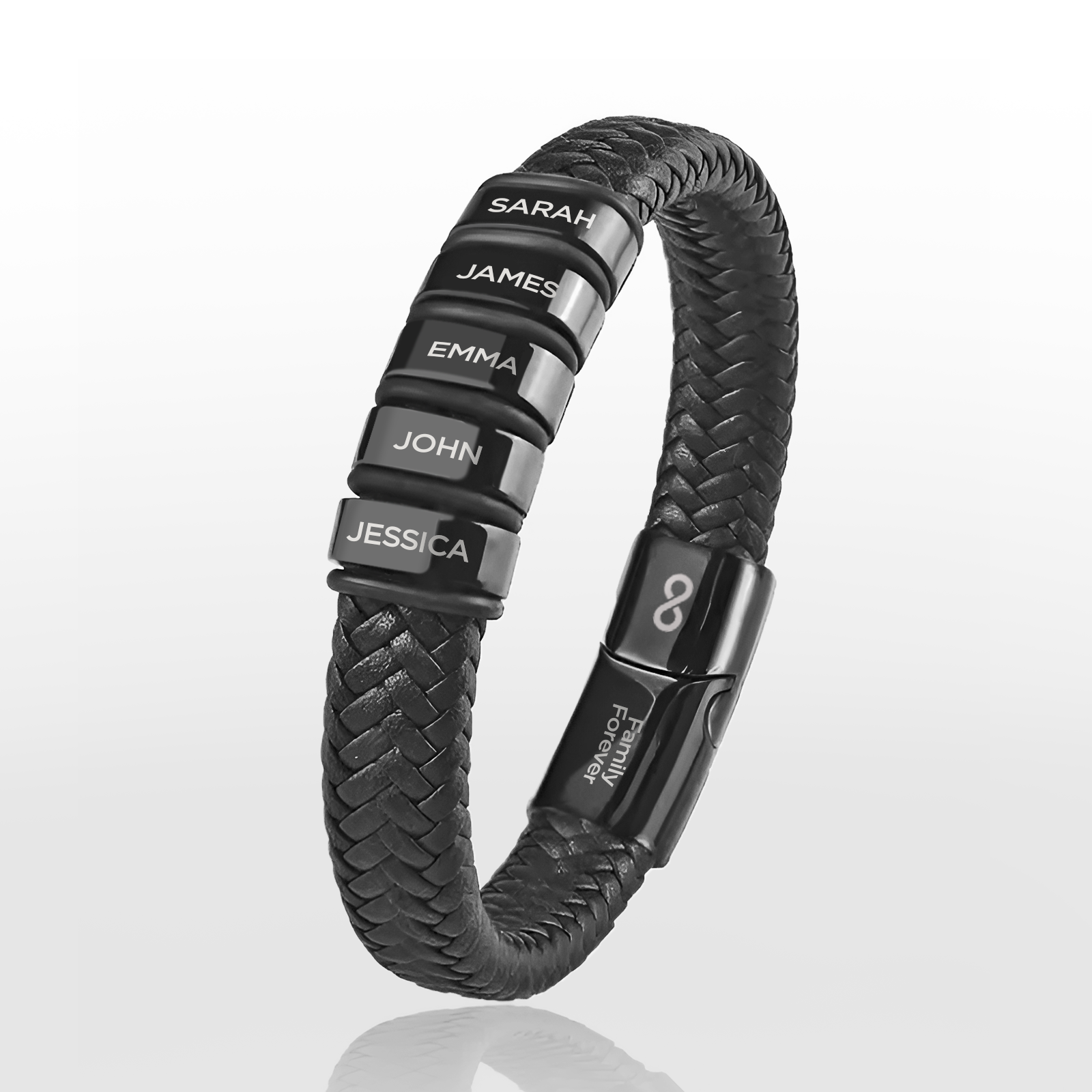 Family Forever - Personalized Leather Bracelet