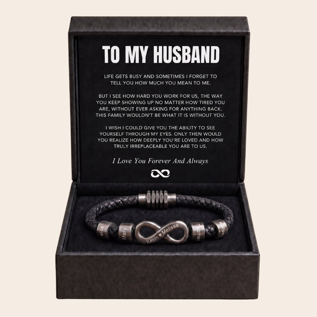 Infinity Name Bracelet - For the Man Who Holds Us Together