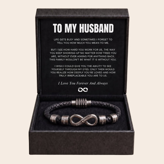 Infinity Name Bracelet - For the Man Who Holds Us Together