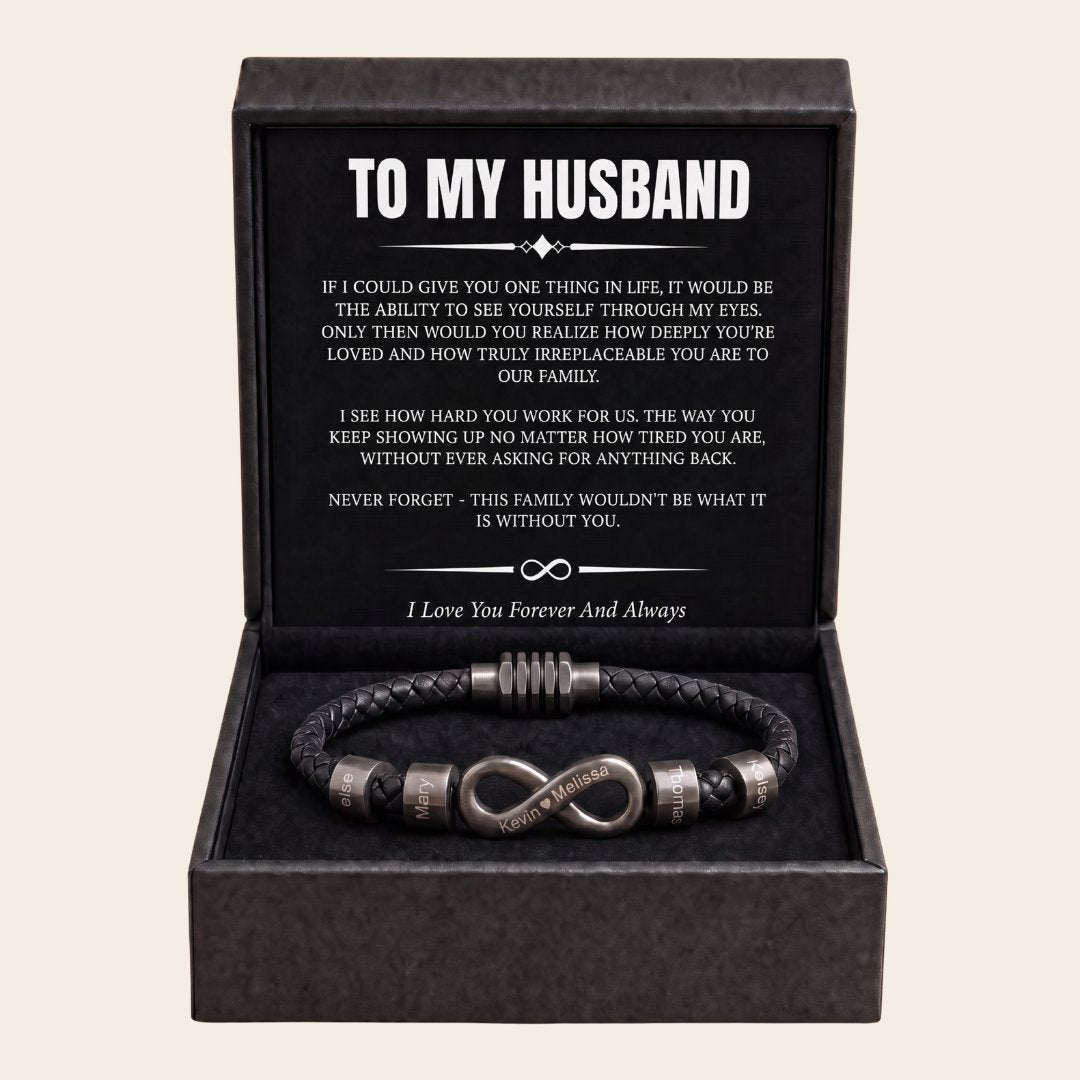 Infinity Name Bracelet - For the Man Who Holds Us Together