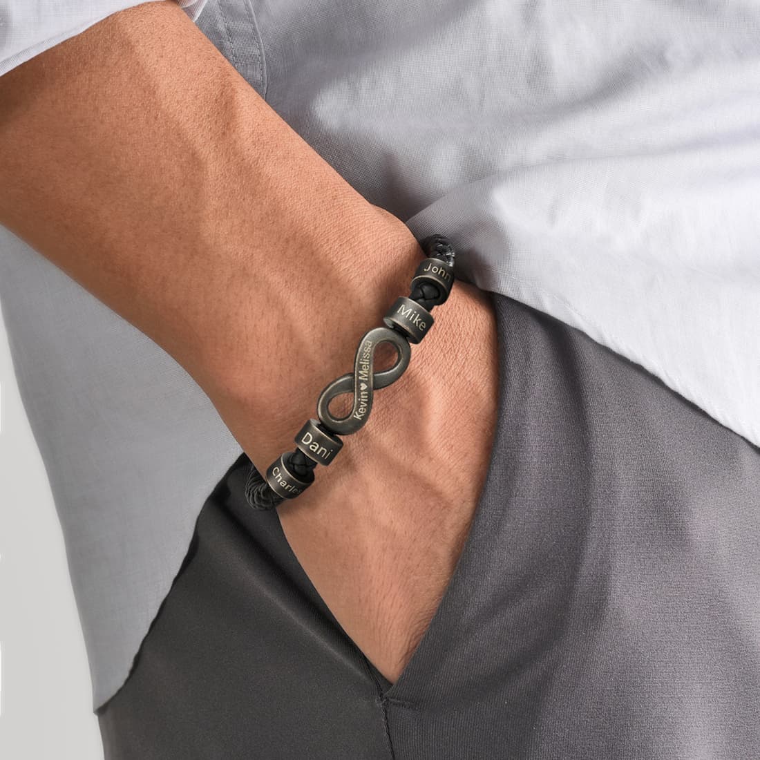 Infinity Name Bracelet - For the Man Who Holds Us Together