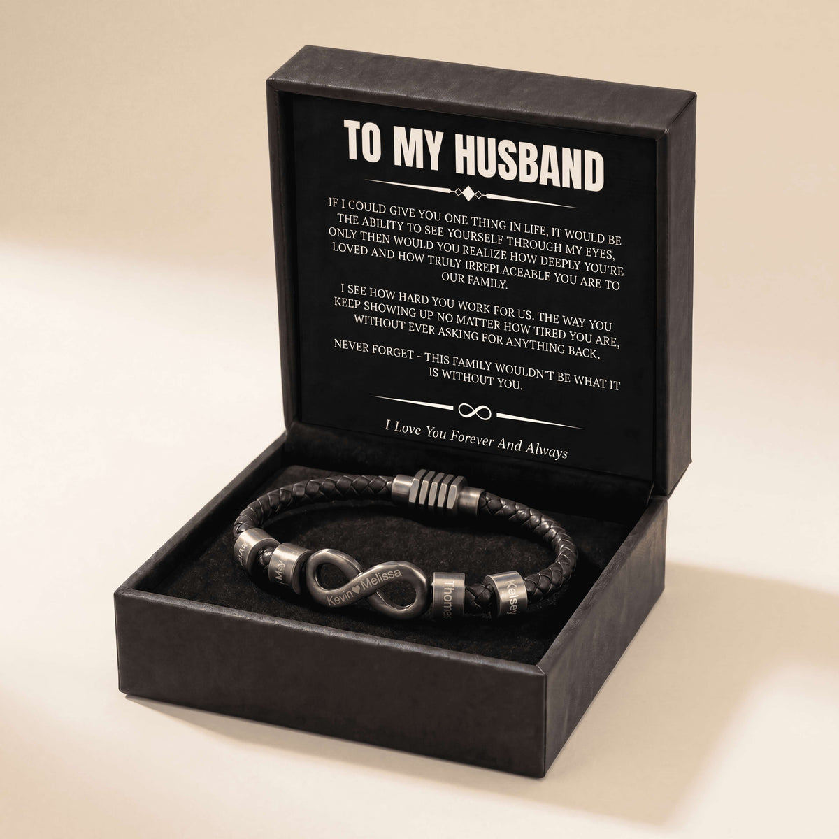 Infinity Name Bracelet - For the Man Who Holds Us Together