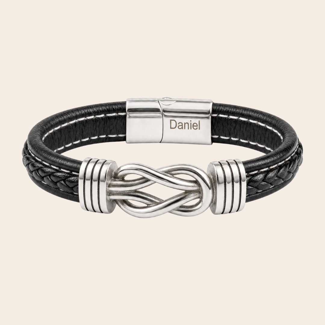 Infinity Knot Bracelet with Engraved Name