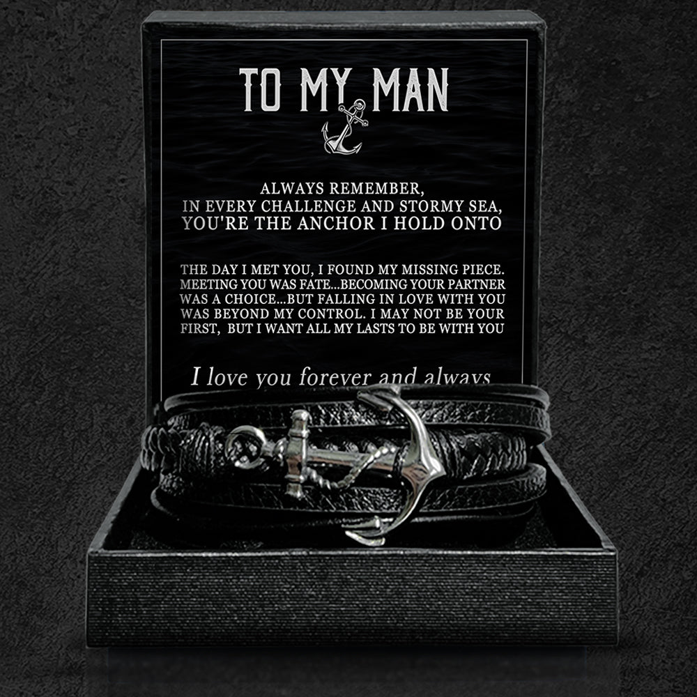 Juego de regalo de pulseras "Para mi hombre, mi ancla" 