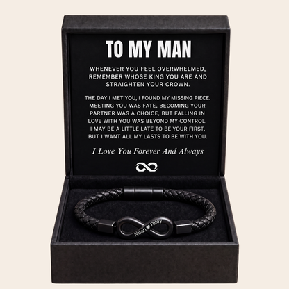 To My Man Infinity Personalized Bracelet