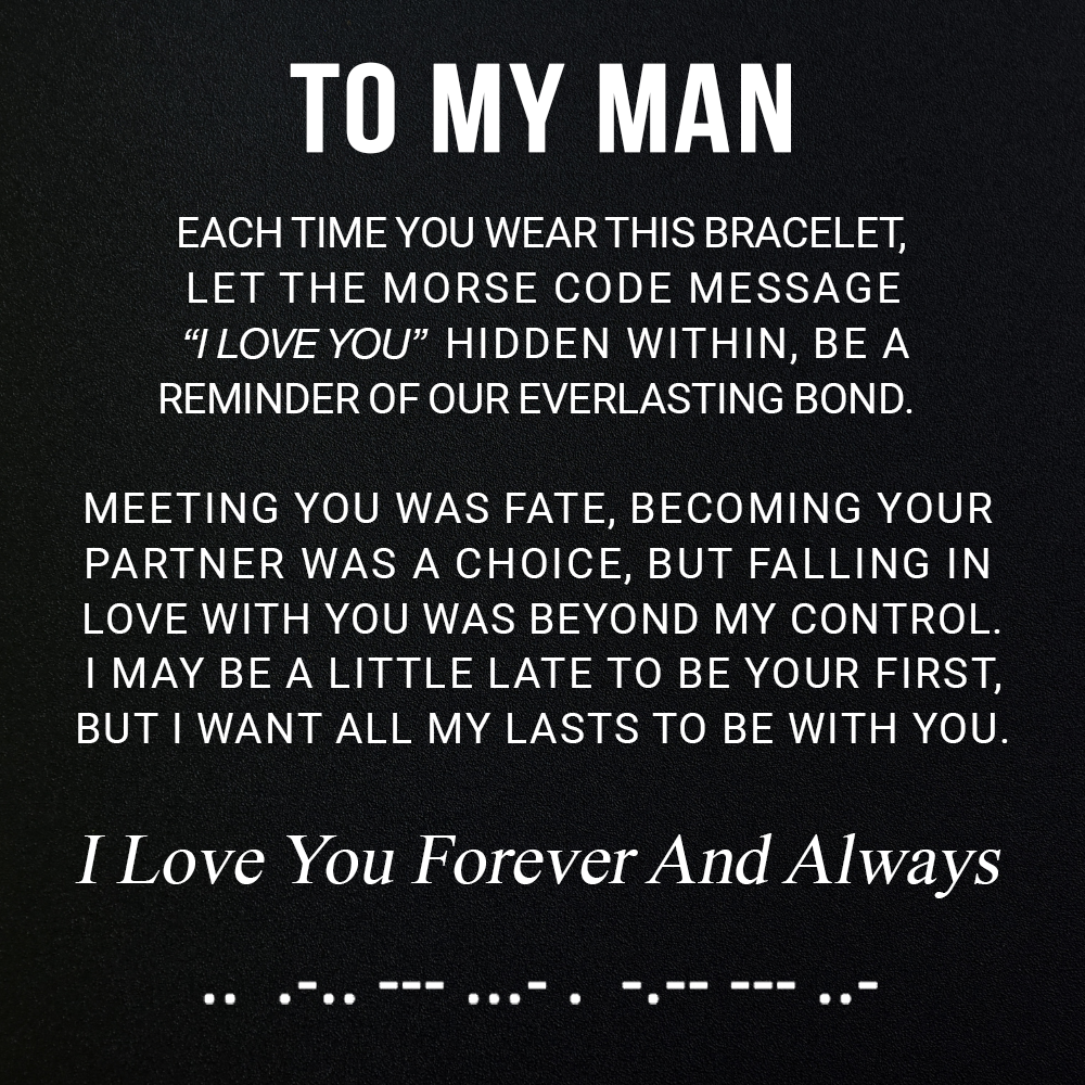 Para mi hombre: pulsera con código Morse "Código de amor oculto" 