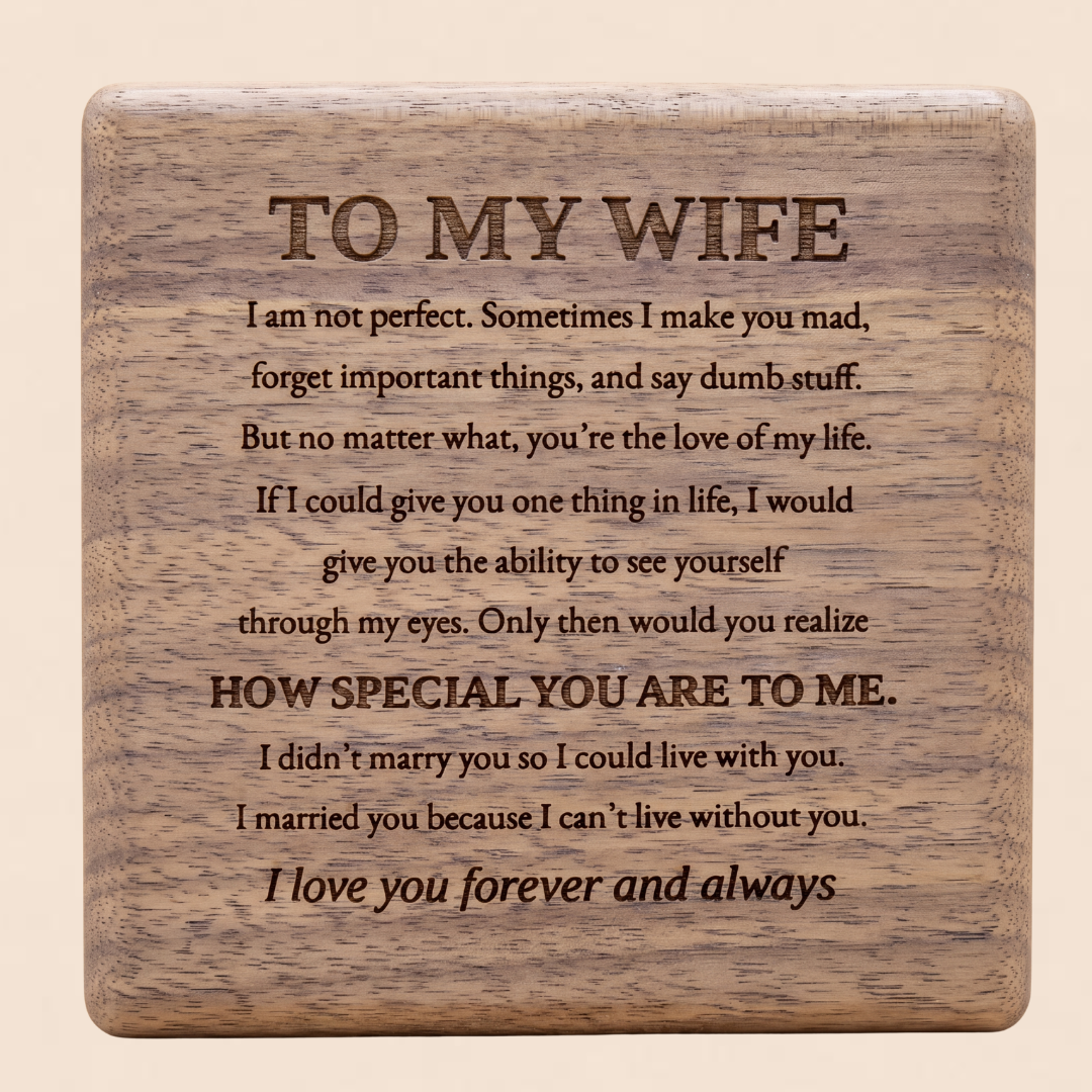 To My Wife – Birthstone Heart Necklace with Customized Box