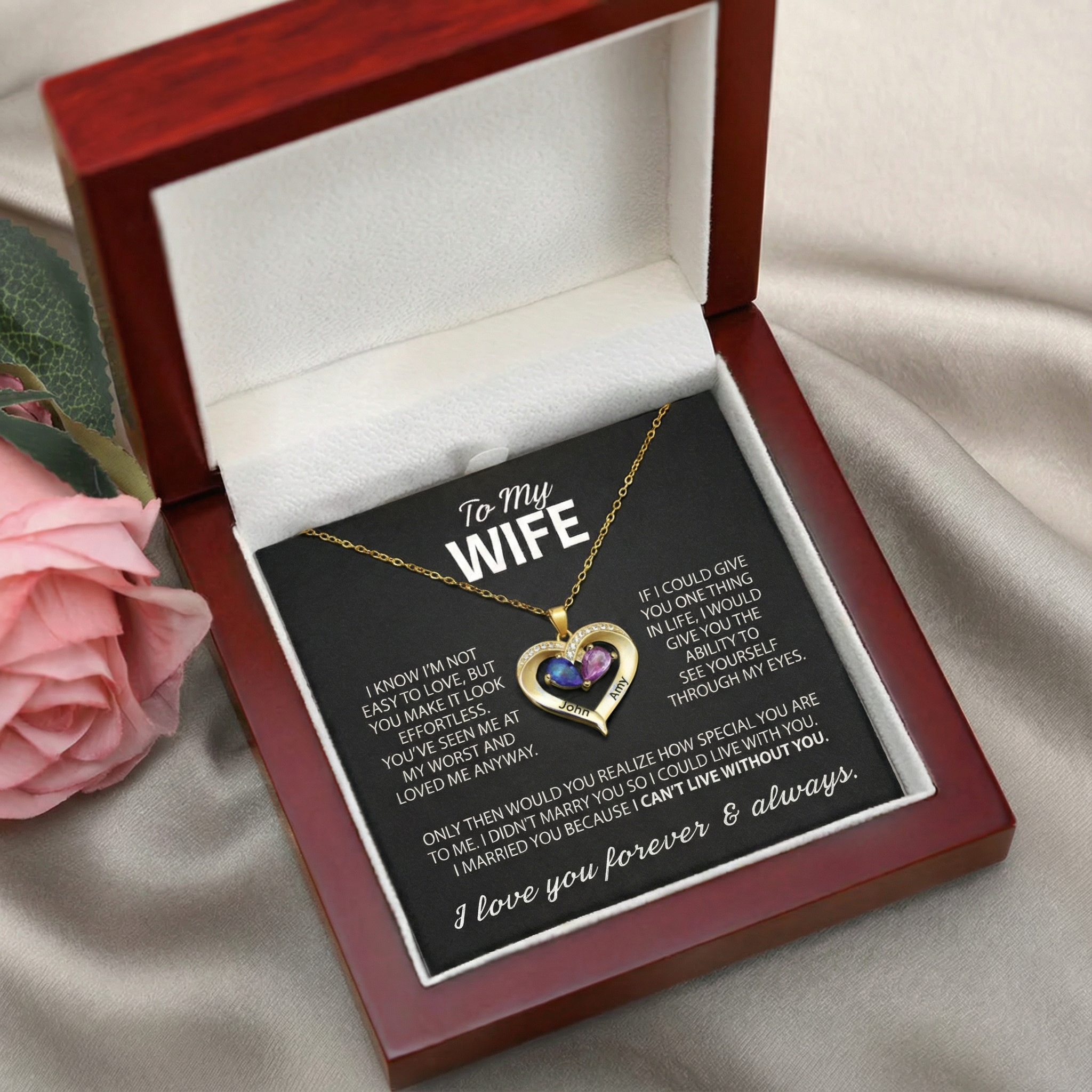 Always Yours – Birthstone Heart Necklace