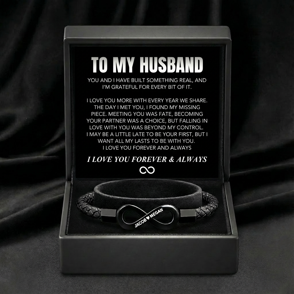 "Para mi hombre": pulsera personalizada con el infinito 