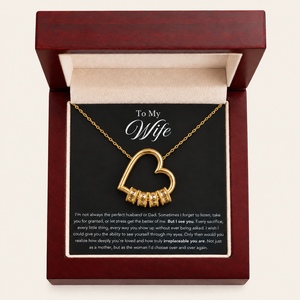 "The Heart of Our Family" - Customized Heart Necklace