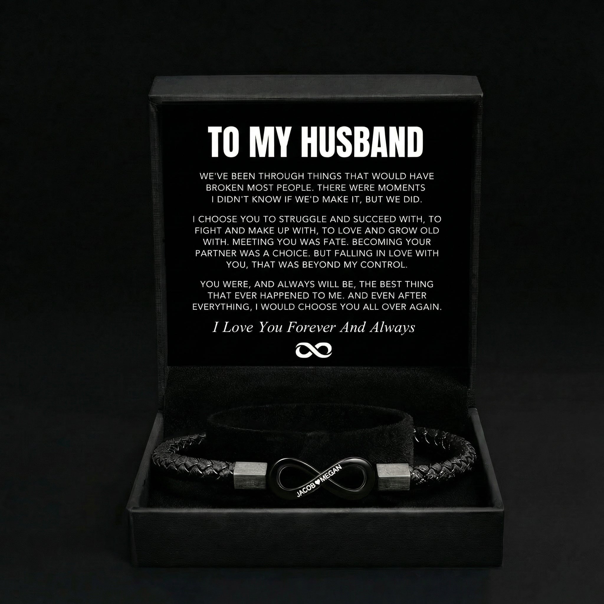 "To My Husband" - Infinity Personalized Bracelet