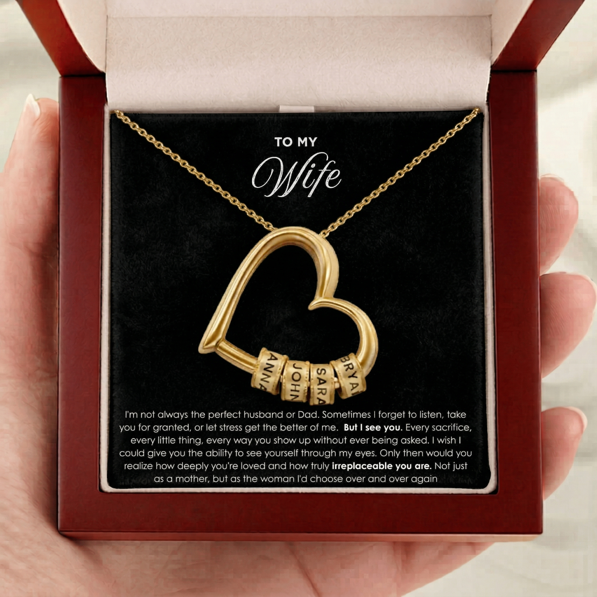 "The Heart of Our Family" - Customized Heart Necklace