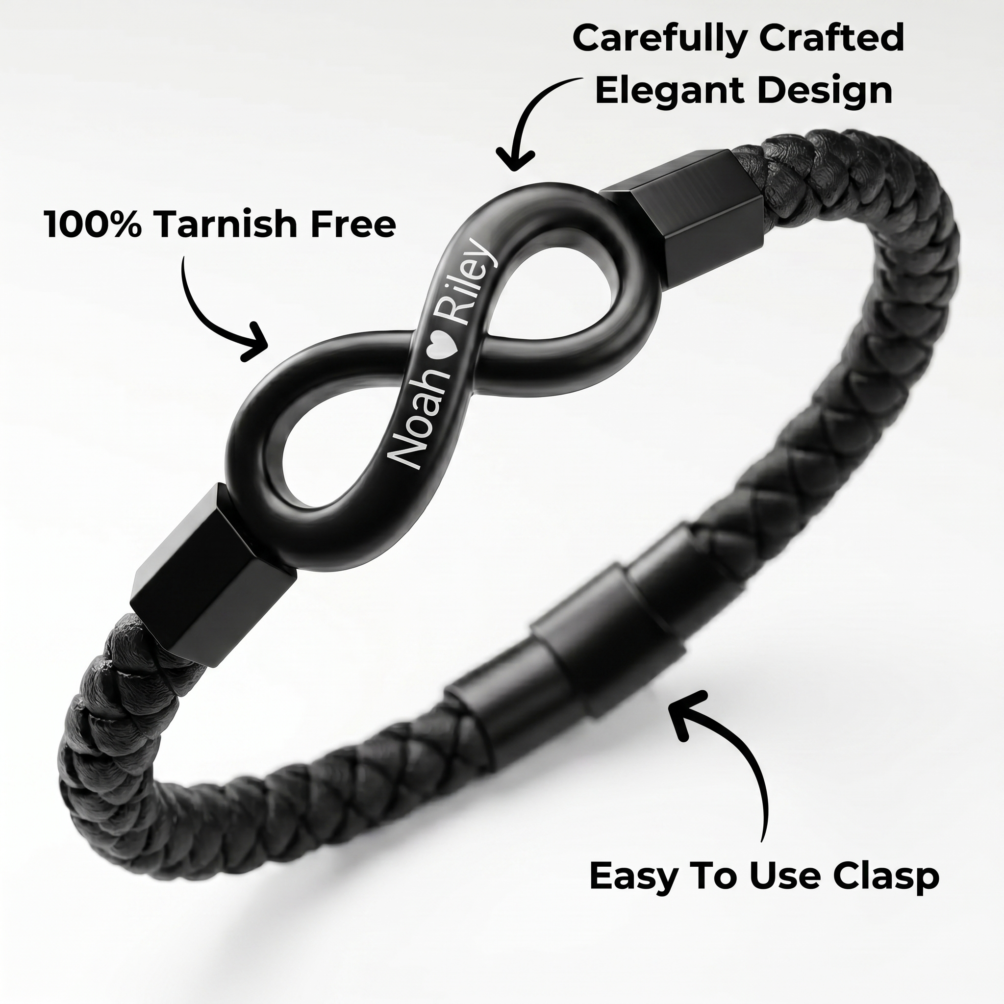 "Para mi hombre": pulsera personalizada con el infinito 