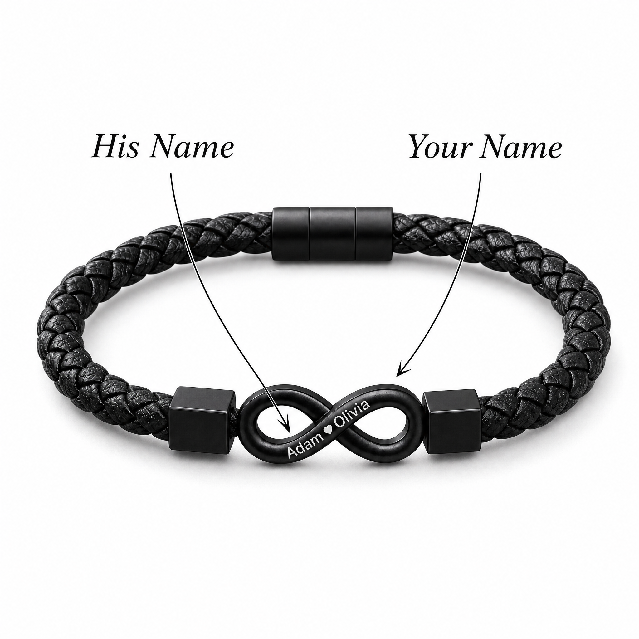 "Para mi hombre": pulsera personalizada con el infinito 