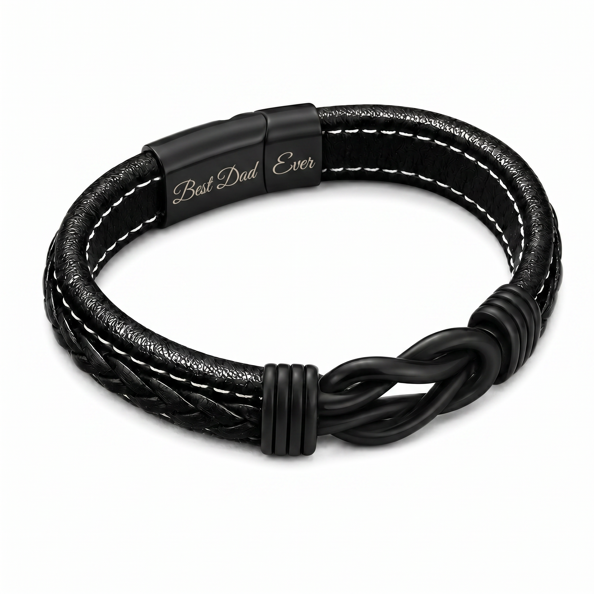 Juego de regalo de pulsera con nudo infinito y nombre grabado para hijo 