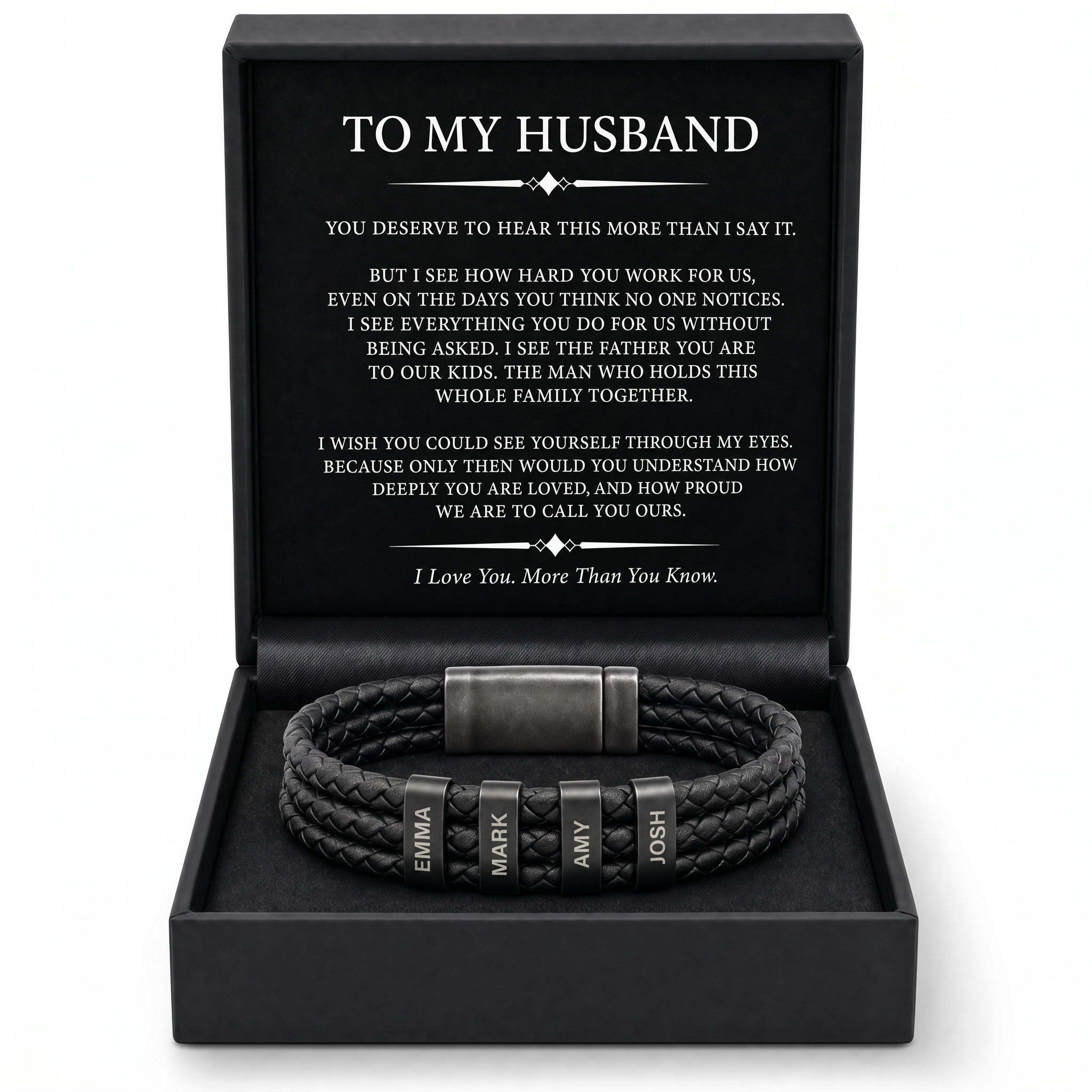 Family Forever - Juego de pulseras de cuero personalizadas