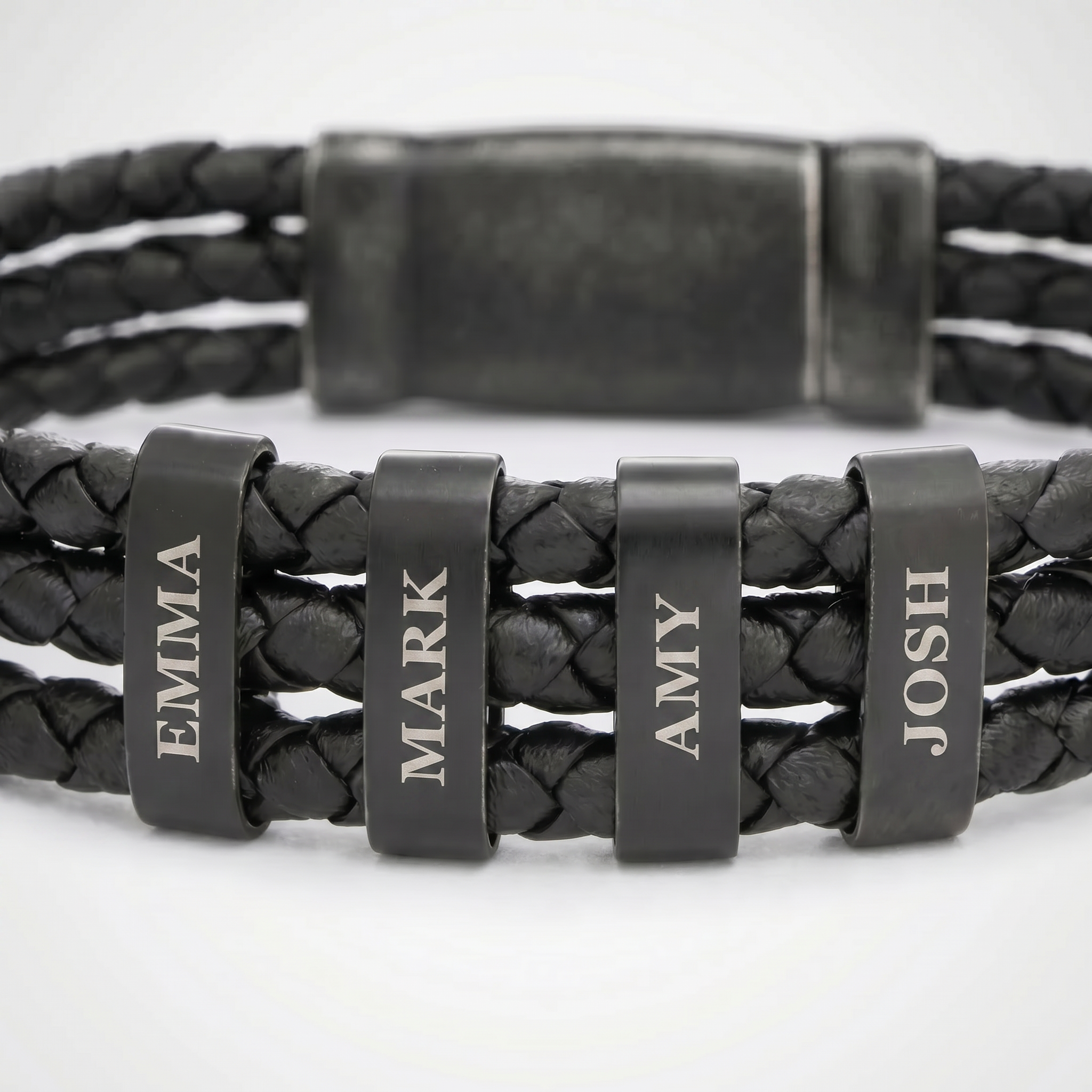 Family Forever - Juego de pulseras de cuero personalizadas