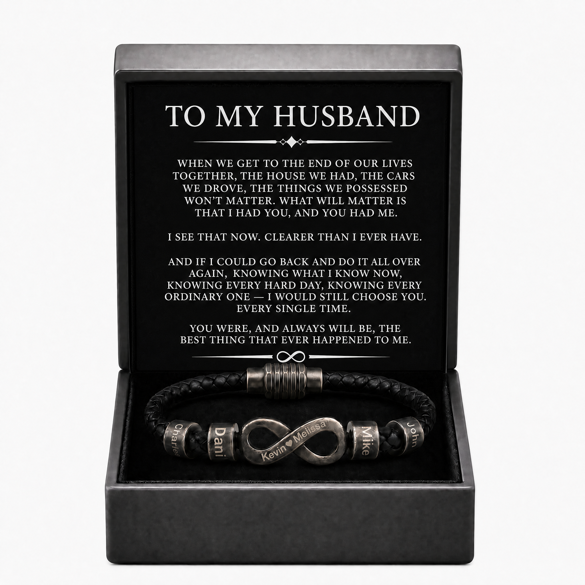 Infinity Name Bracelet - For the Man Who Holds Us Together