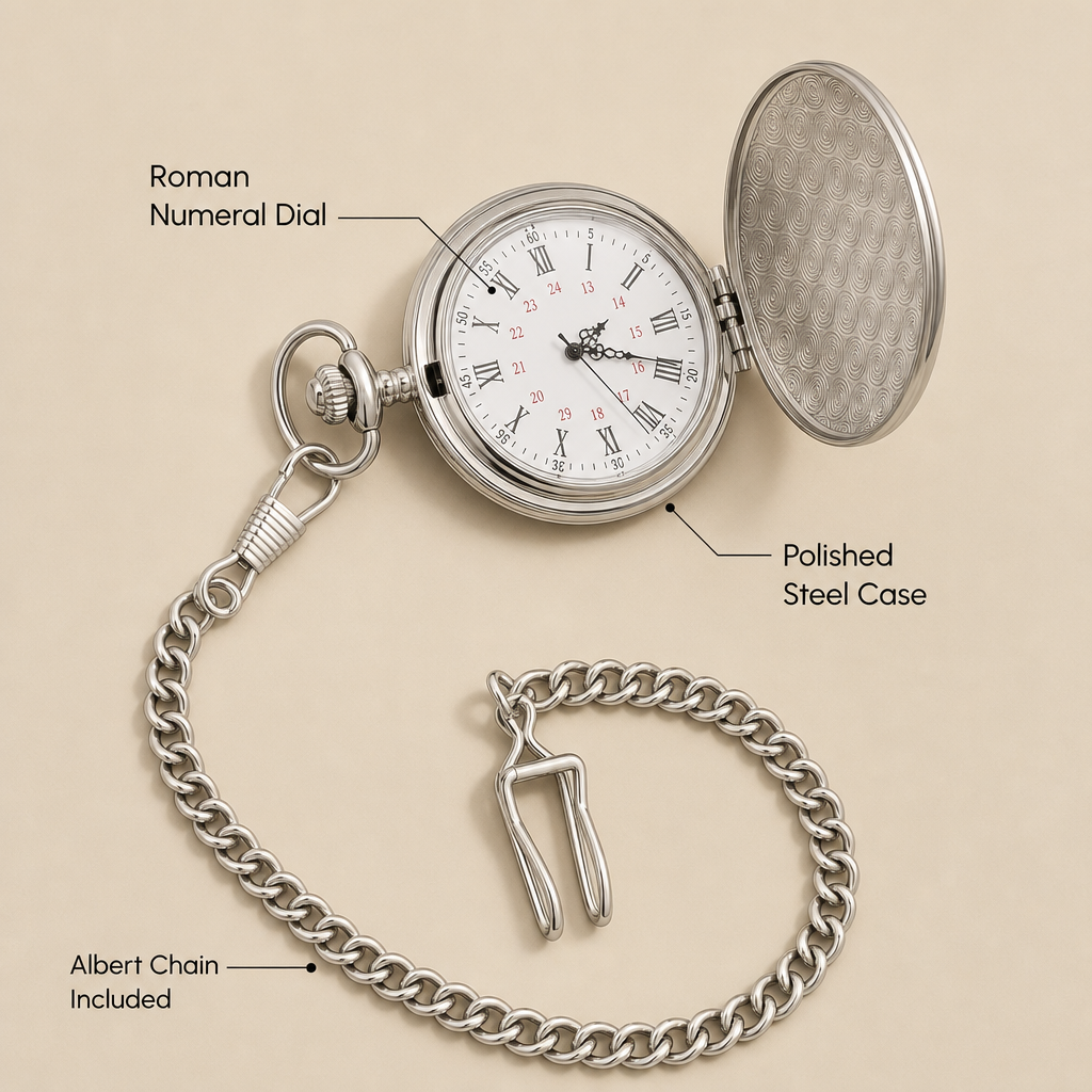 Hand in Hand, Til The End of Time - Personalized Pocket Watch