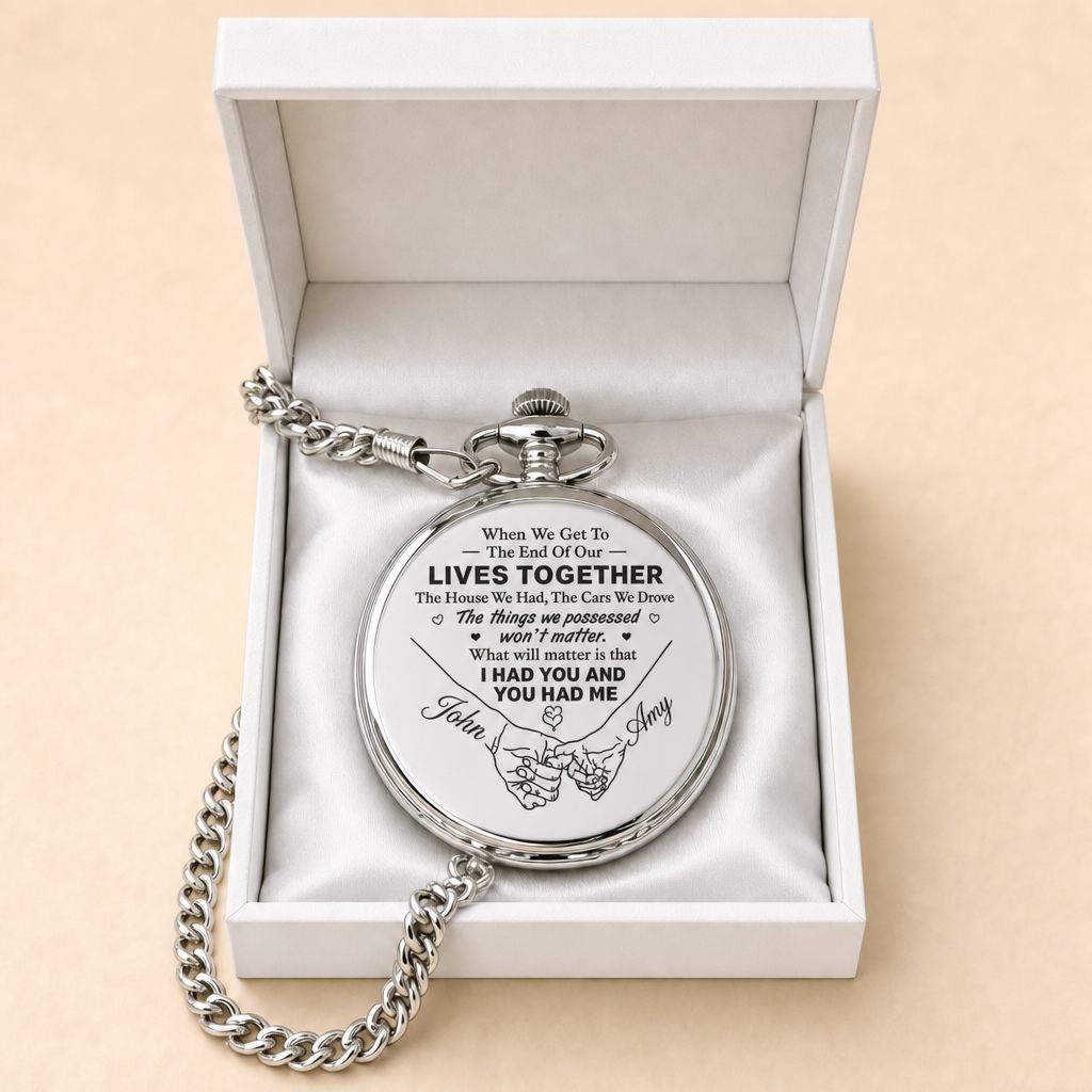 Hand in Hand, Til The End of Time - Personalized Pocket Watch