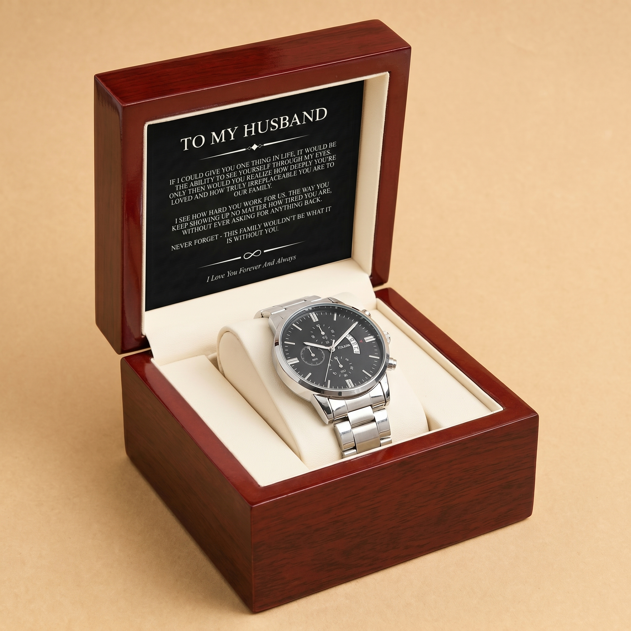 To My Husband - Personalized Stainless Steel Watch