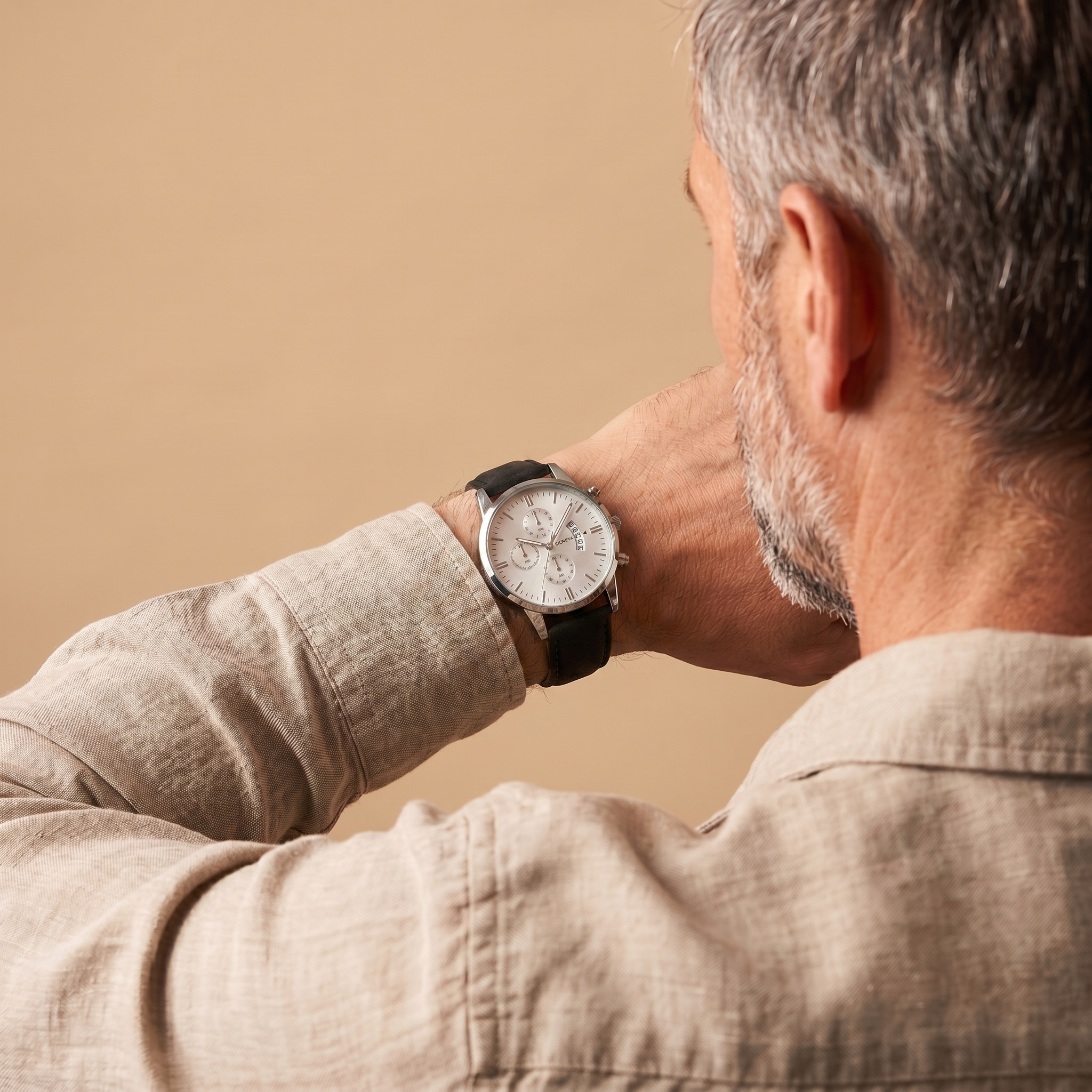 To My Husband - Engraved Leather Strap Watch