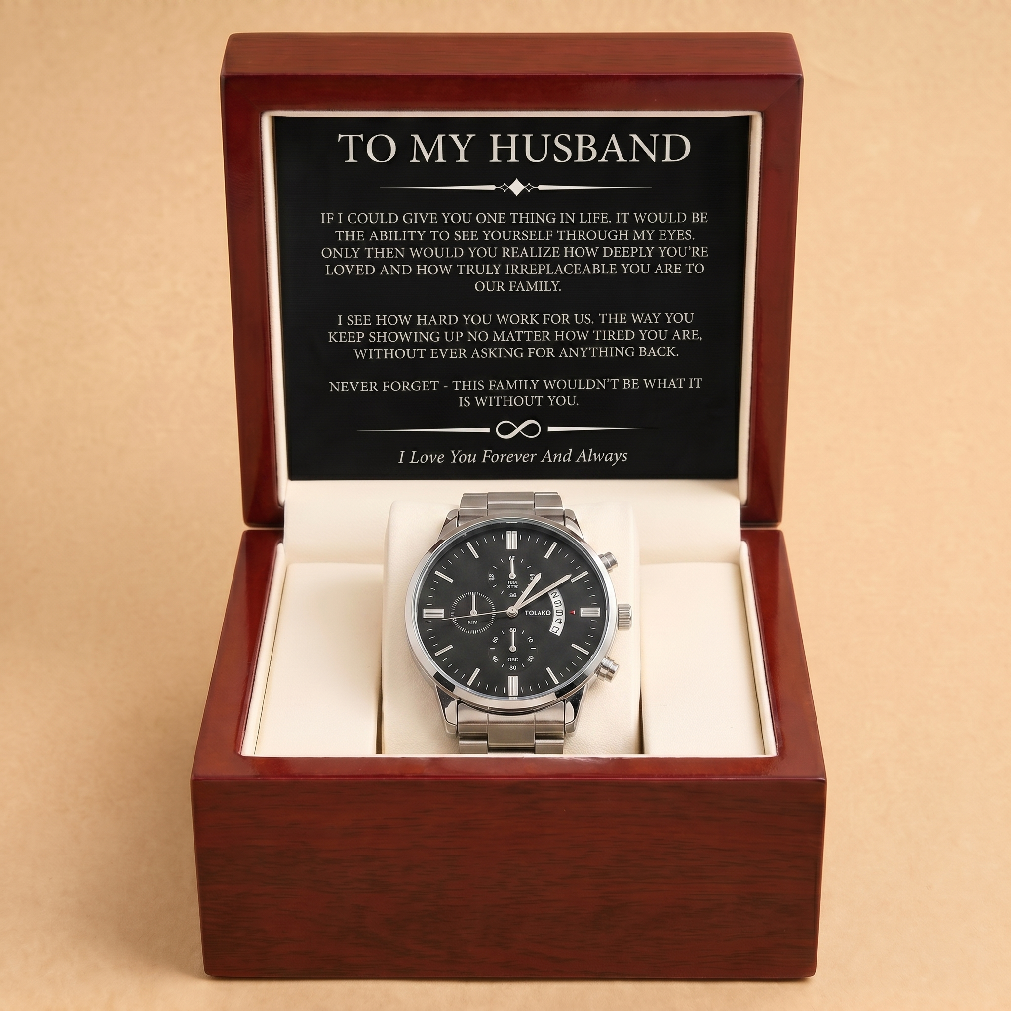 To My Husband - Personalized Stainless Steel Watch