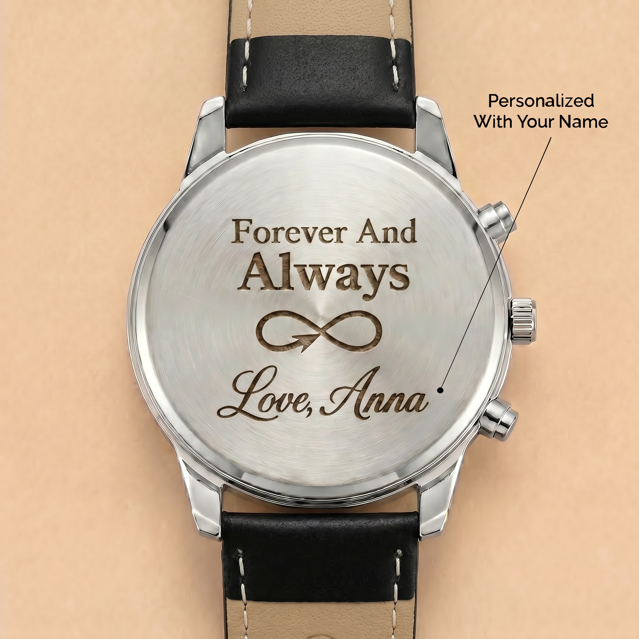 To My Husband - Personalized Leather Strap Watch