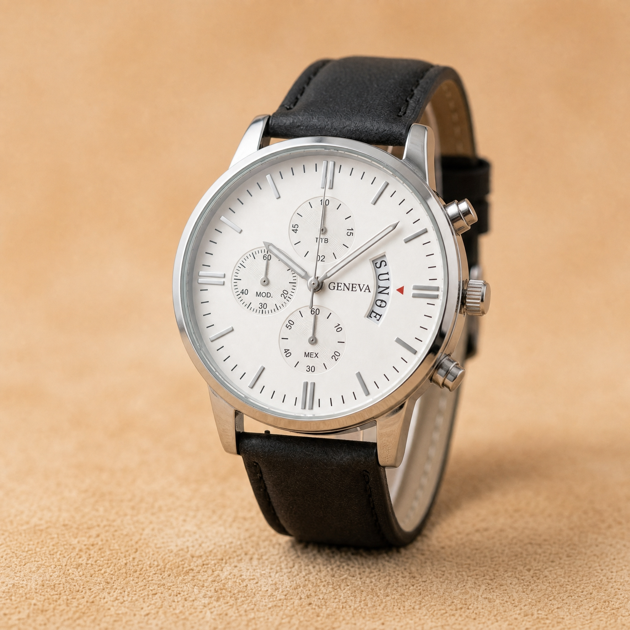 To My Husband - Engraved Leather Strap Watch