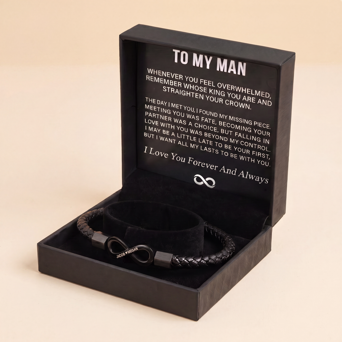 "To My Man" - Infinity Personalized Bracelet
