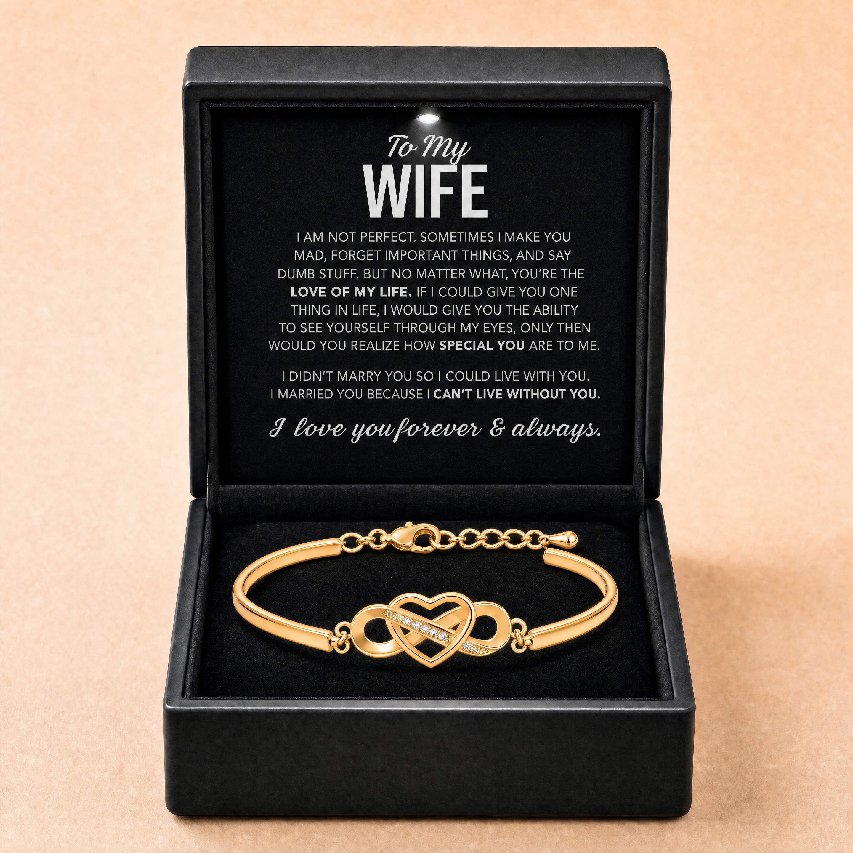 To My Wife – Infinity Heart Bracelet
