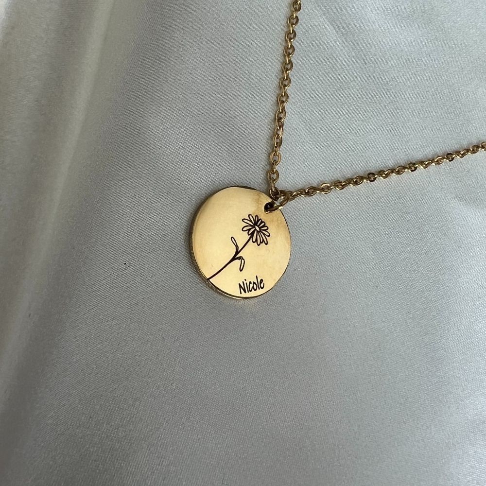Collar personalizado con flor de nacimiento y caja Forever Rose