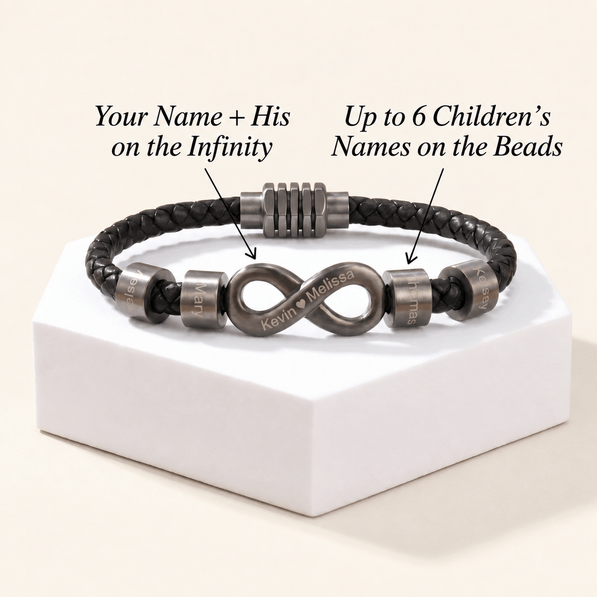 Infinity Name Bracelet - For the Man Who Holds Us Together