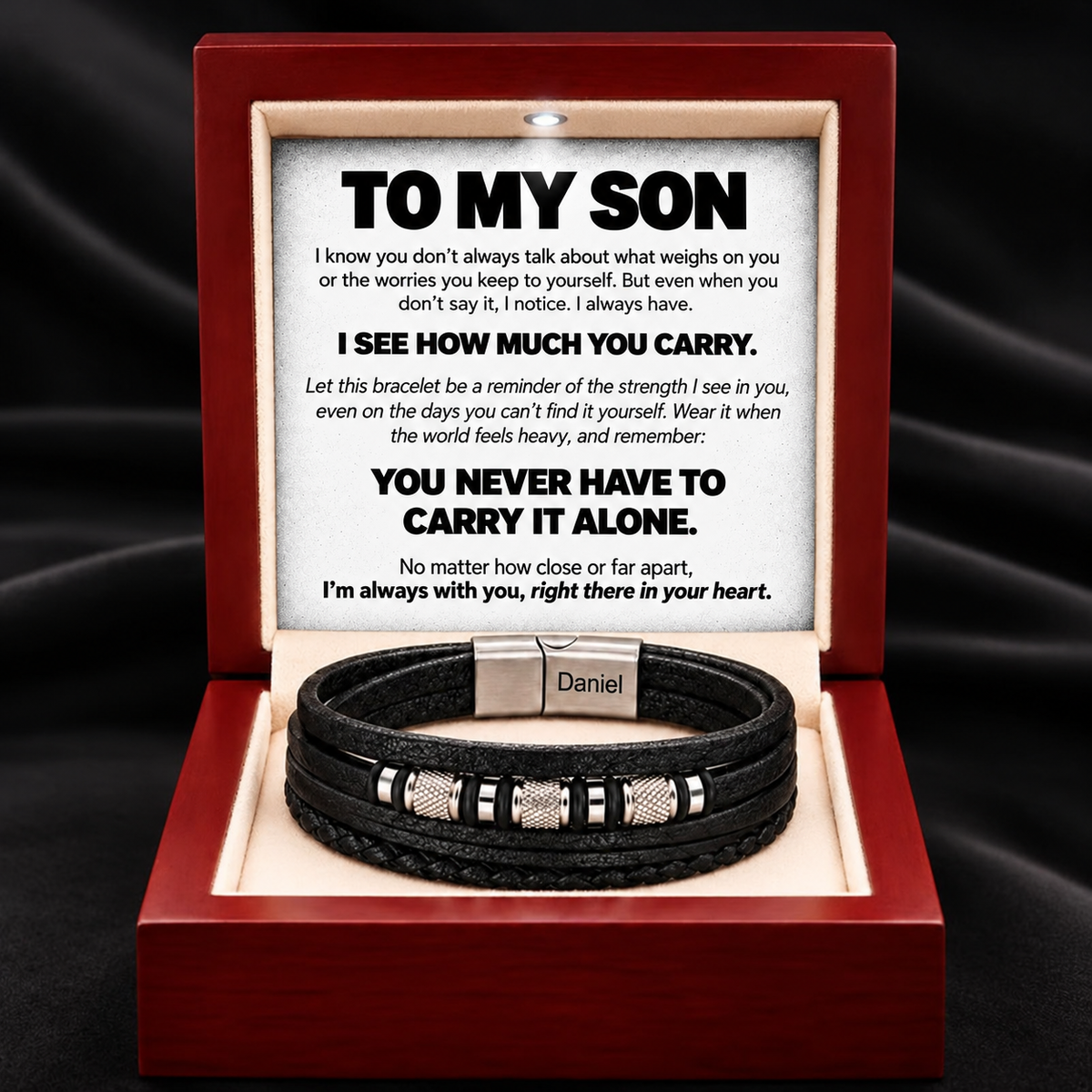 To My Son - Braided Leather Style Bracelet