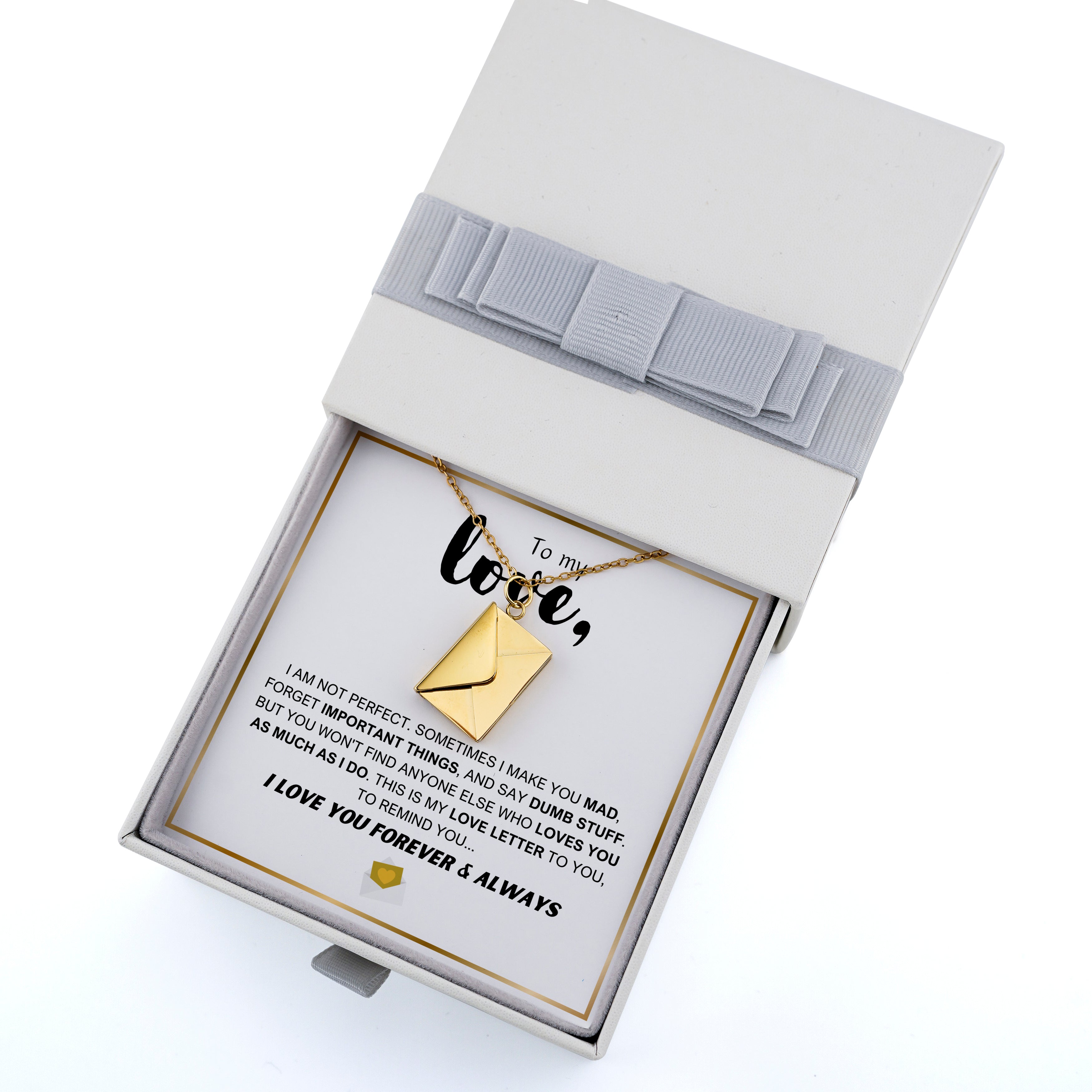 Collar con carta de amor: caja de regalo con luces LED de primera calidad 