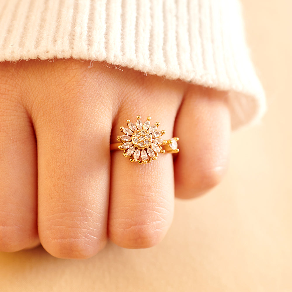 Para mi hija "Eres mi sol" - Juego de anillos con girasol 