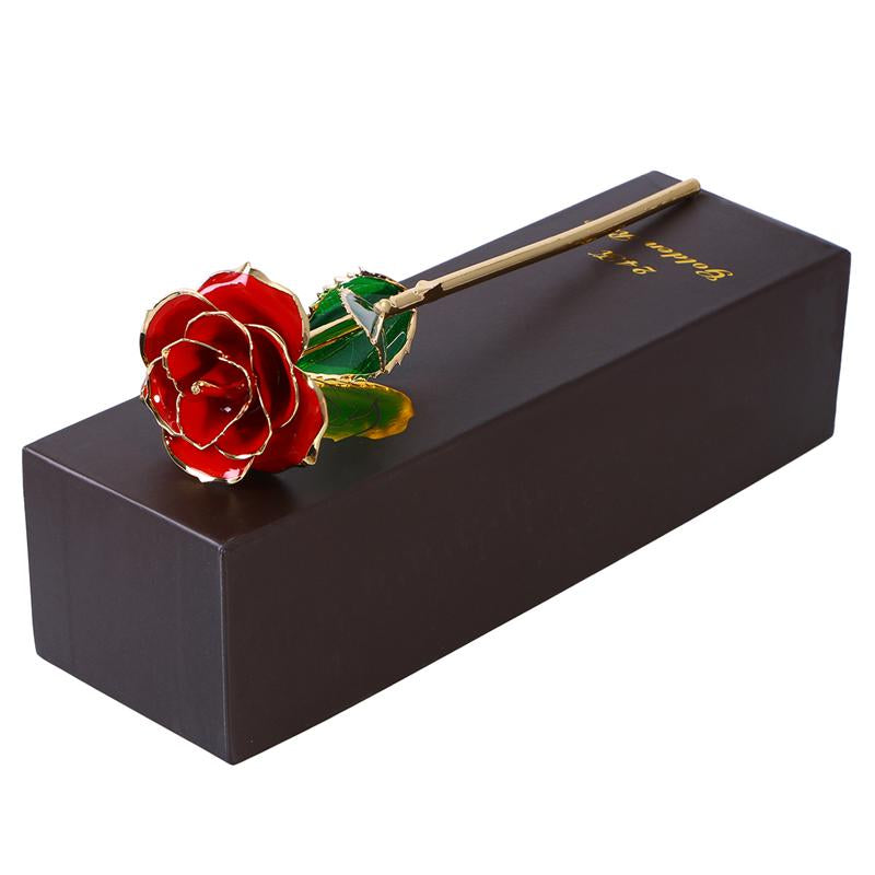 Rosa de la eternidad en oro de 24 quilates