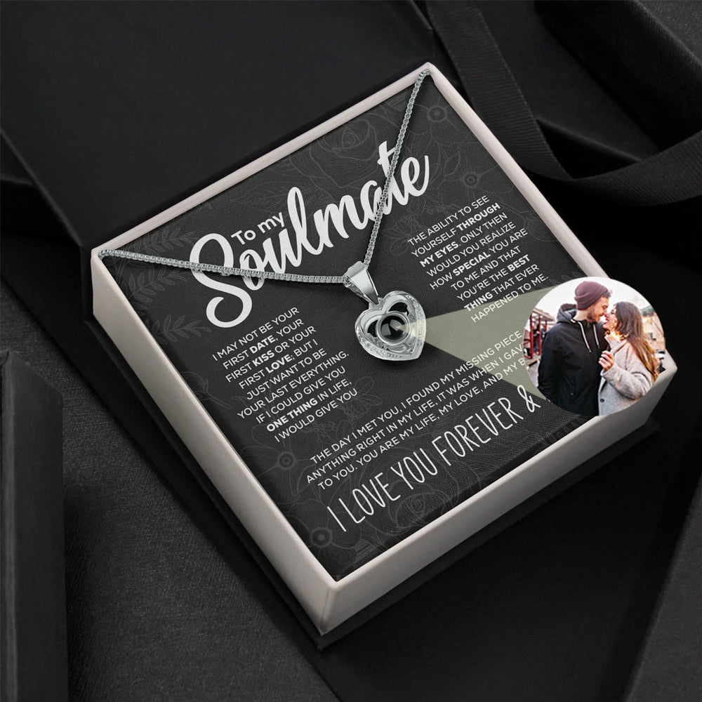 Conjunto de regalo de collar de proyección personalizado de alma gemela 